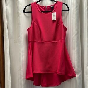 Torrid Vibrant Pink Sleeveless Peplum Top